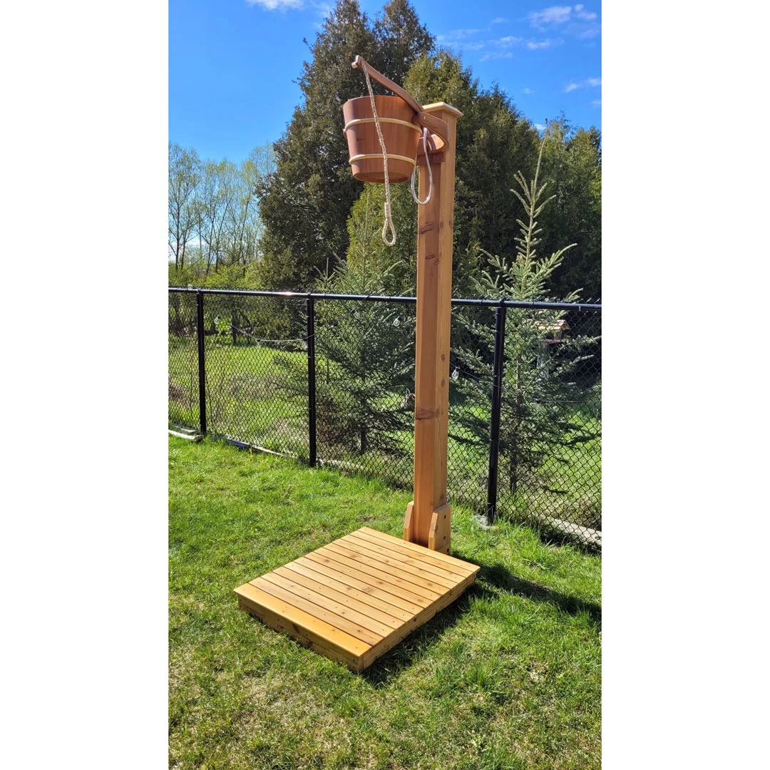 Outdoor Cedar Shower Bucket OUTDOOR CEDAR SHOWERS